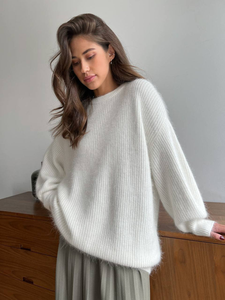 Damen lässiger oversized Pullover aus hochwertigem Strick Drune