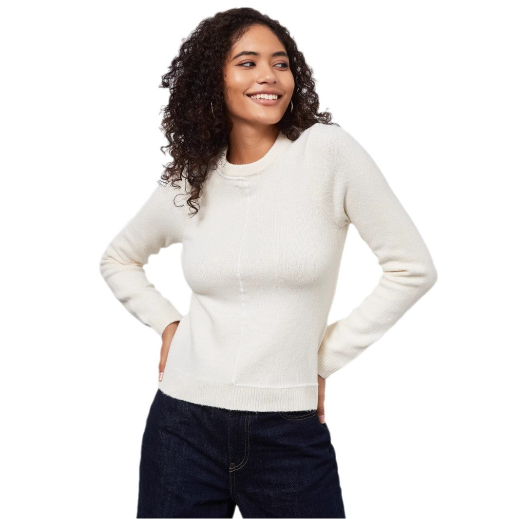 Damen Strickpullover mit schickem Rundhals und modernen Nahtdetails Drune