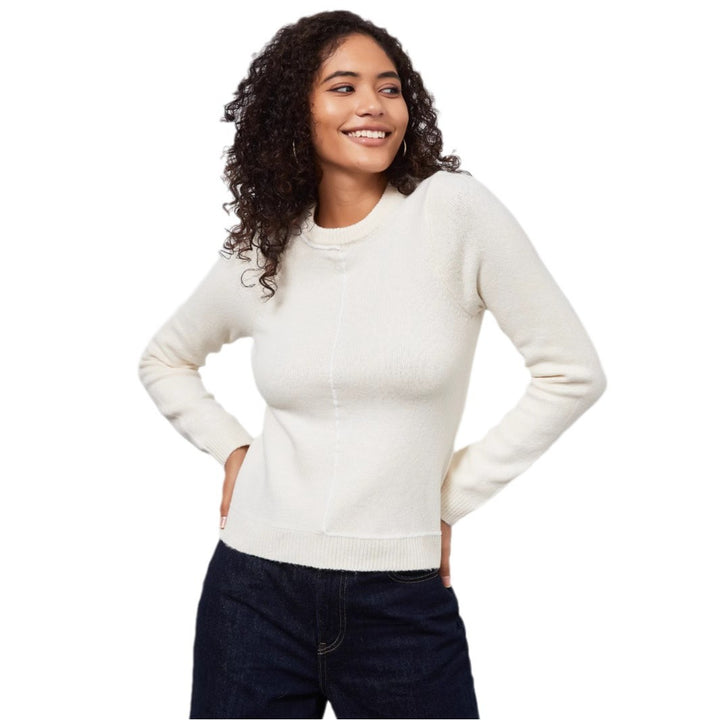 Damen Strickpullover mit schickem Rundhals und modernen Nahtdetails Drune