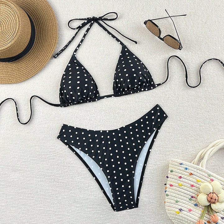 Damen Triangel-Bikini mit klassischen Punkten Drune