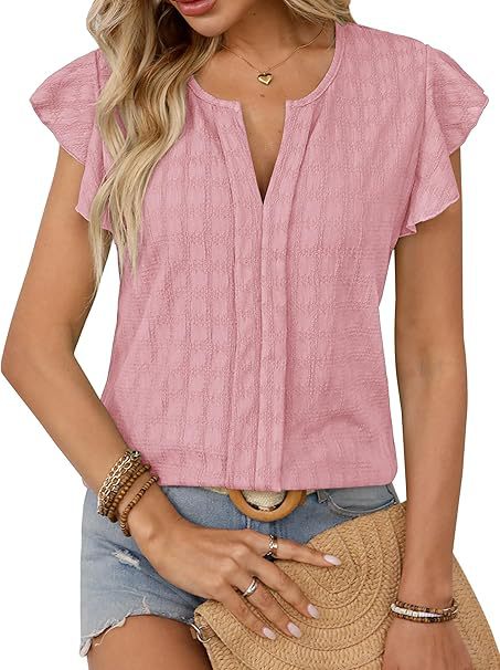 Damen Kurze Ärmel Bluse Drune
