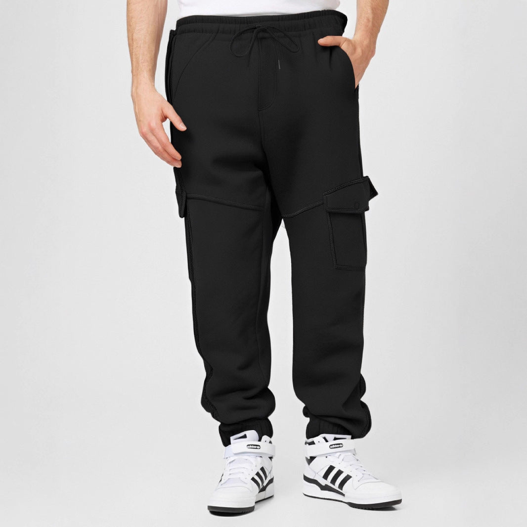Herren Sportliche Cargo-Jogginghose mit Taschen und elastischem Bund Drune