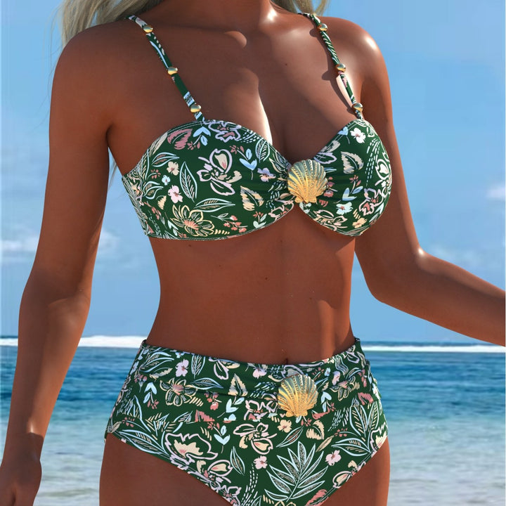 Damen Bikini-Set mit elegantem Balconette-Oberteil und hochgeschnittenen Badeshorts Drune