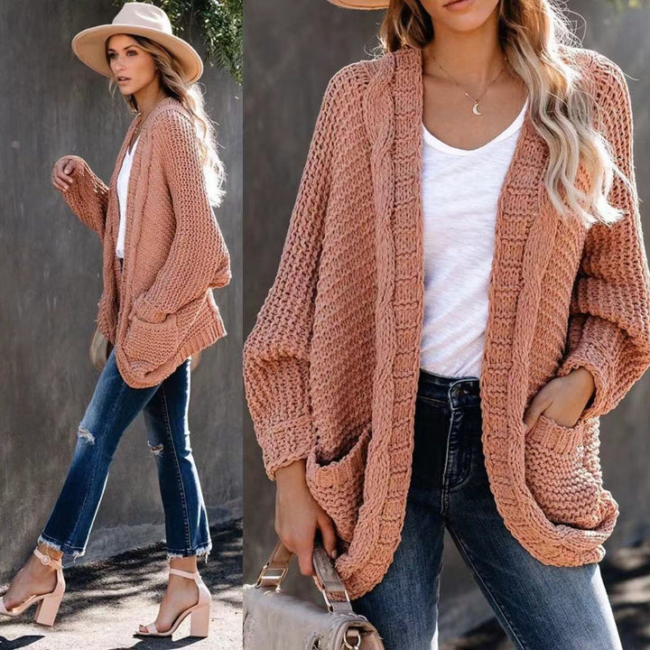 Damen Grobstrickjacke mit offenen Taschen und lässigem Schnitt Drune