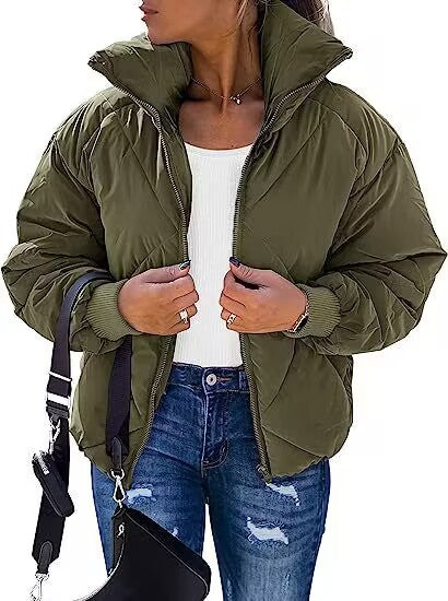 Damen Wärmeisolierte Steppjacke mit hohem Kragen und elastischen Bündchen Drune
