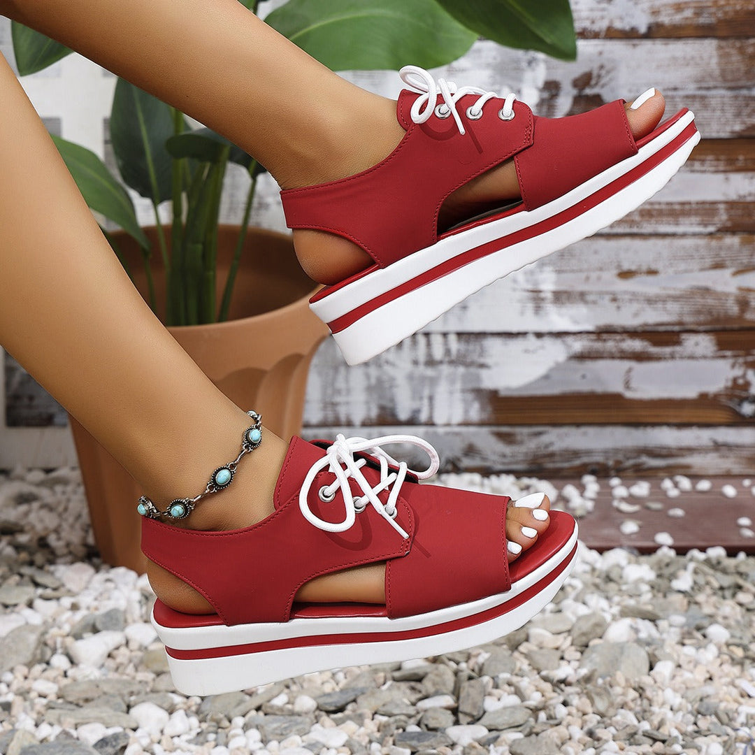 Damen Sportliche Sneaker-Sandalen mit offenem Zehenbereich und modischem Obermaterial Drune