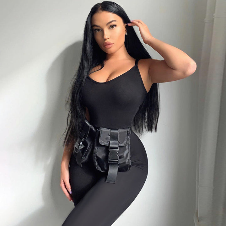 Damen Body mit modischen Taschen und flexiblem Schnitt Drune