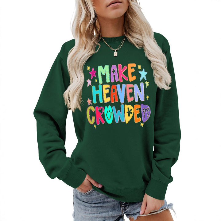 Damen Sweatshirt mit buntem Motiv und verspieltem Schriftzug Drune