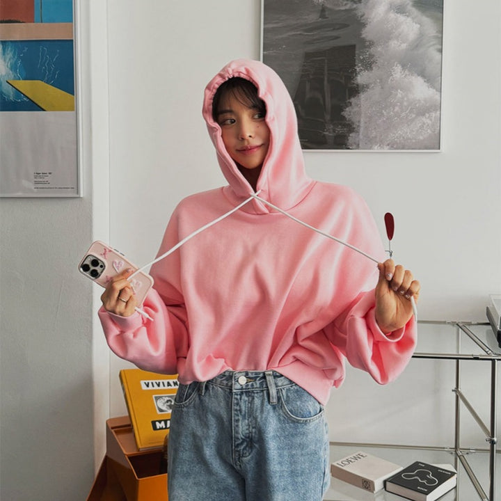 Damen lässiger Kapuzenpulli mit weiten Ärmeln Drune