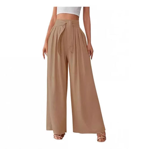 Damen Weite Hose mit hohen Bundfalten Drune