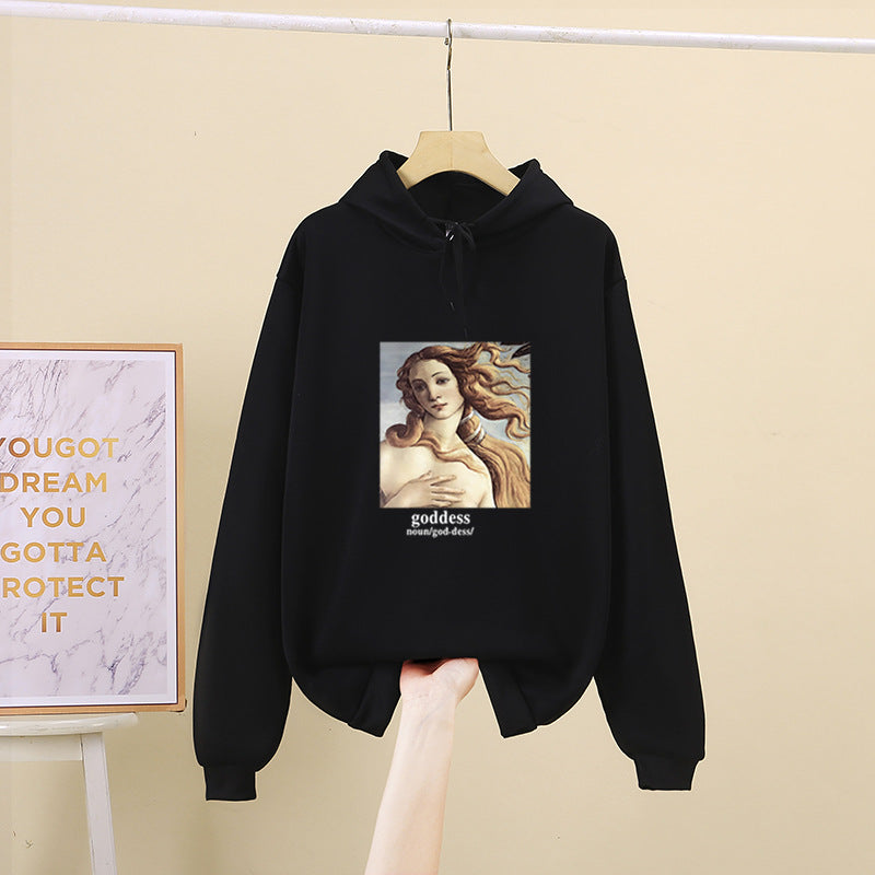 Damen Kapuzenpullover mit künstlerischem Druck Drune