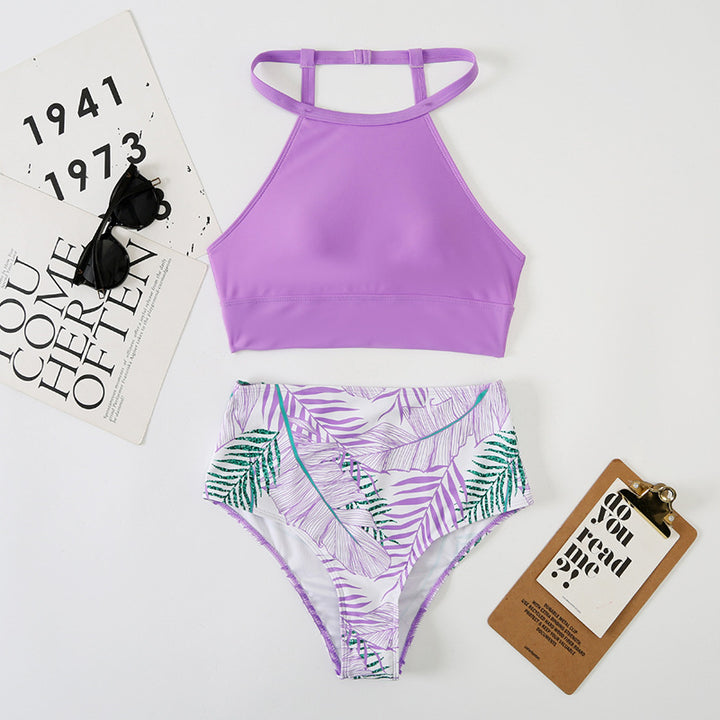 Damen Hochtailliertes Bikini-Set mit stylischem Crop-Top Drune