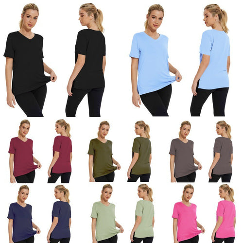 Damen Funktionales V-Ausschnitt Sportshirt mit atmungsaktiver Technologie Drune
