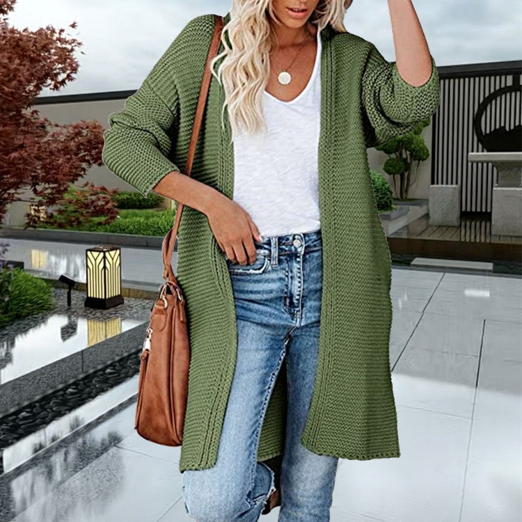 Damen Grobstrick-Cardigan mit lässigem Schnitt und offenen Kanten Drune