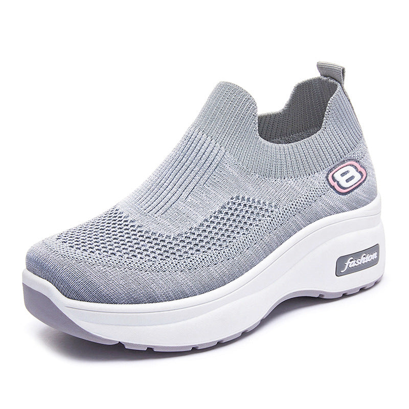 Damen nan atmungsaktive Strick-Sneaker mit Plateau-Sohle und elastischer Sockenkonstruktion Drune