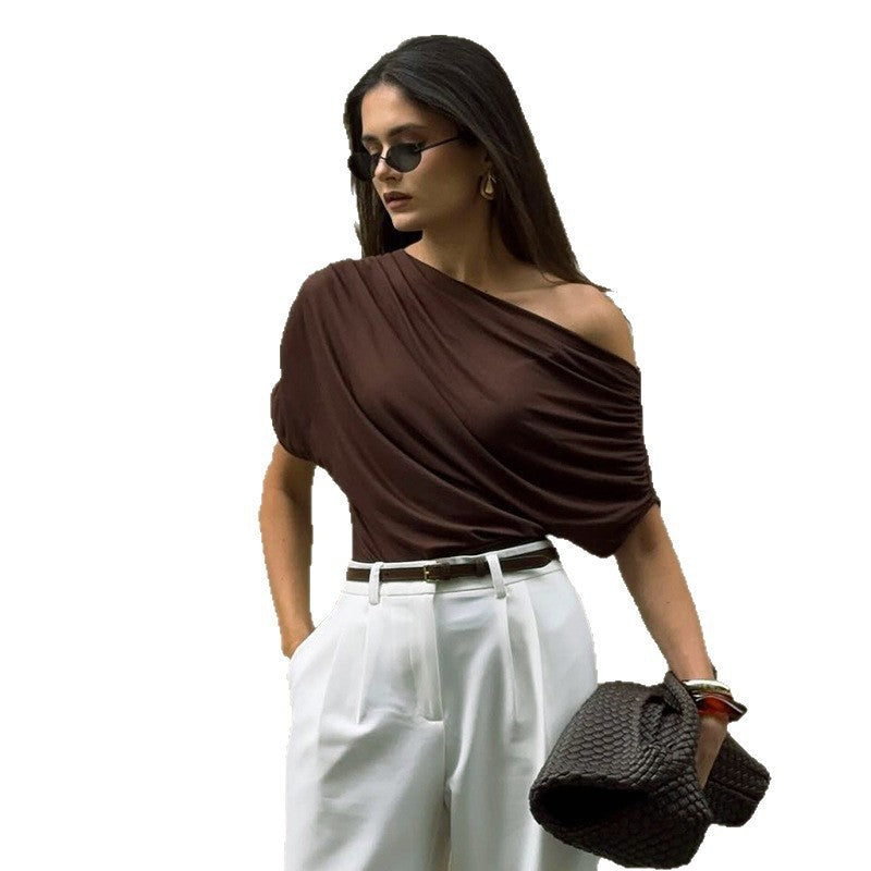 Damen asymmetrisches Top Drune