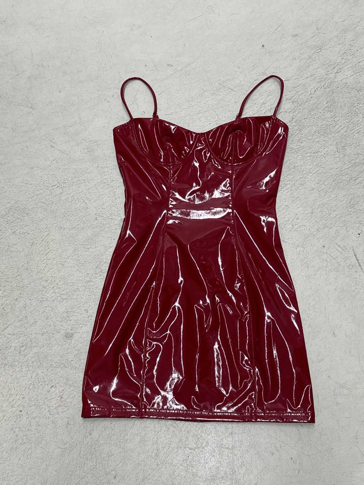 Damen figurbetontes Glanzkleid mit verstellbaren Trägern Drune