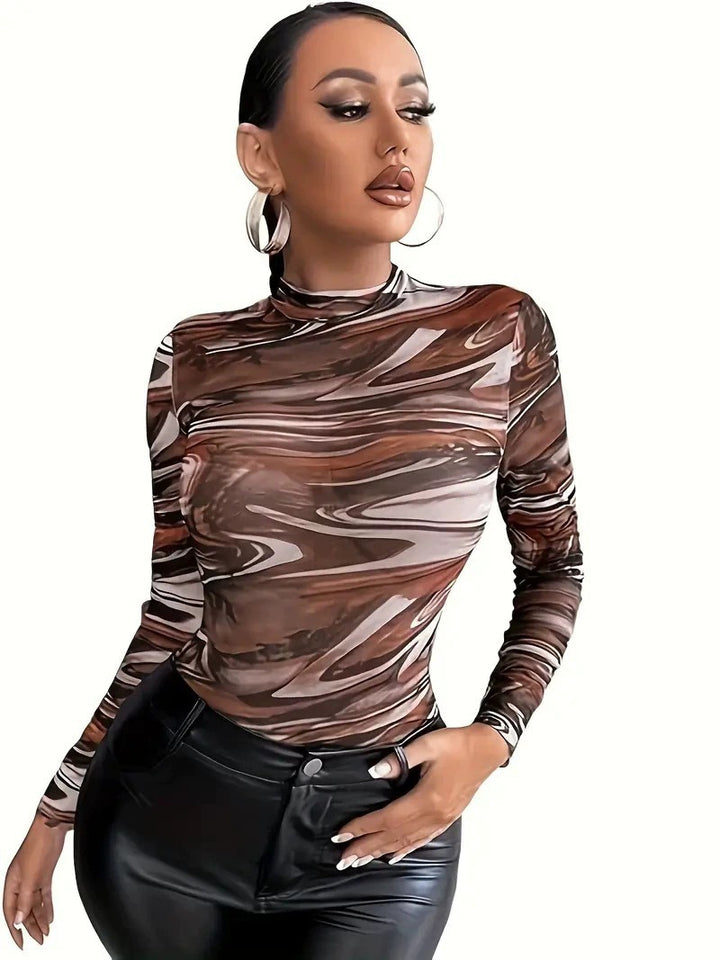 Damen Langarmshirt mit modernem abstraktem Design Drune