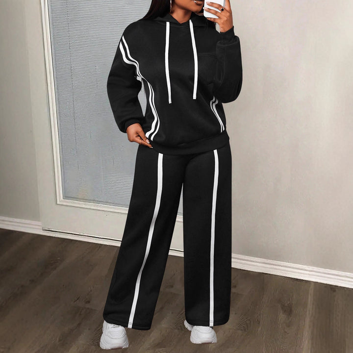 Damen sportliches Freizeit-Lounge-Set mit lässigem Hoodie und weitem Schnitt Drune
