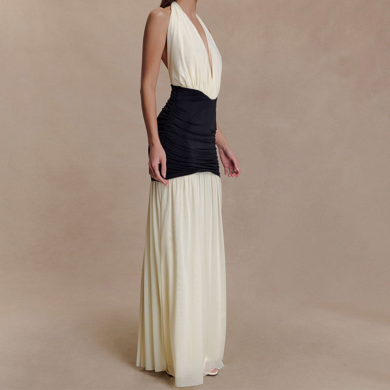 Damen Elegantes Maxi-Kleid mit raffiniertem Wickeloberteil Drune