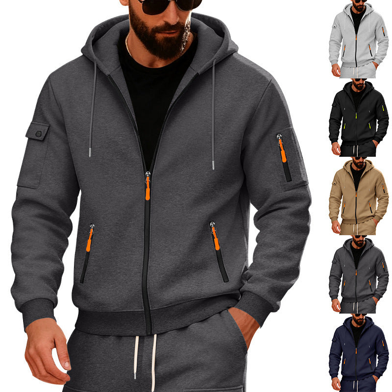 Herren sportlicher Kapuzenpullover mit modischen Schnellverschlüssen und praktischen Taschen Drune