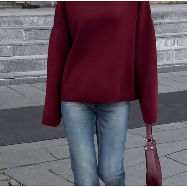 Damen gemütlicher oversized Strickpullover mit weitem Schnitt Drune