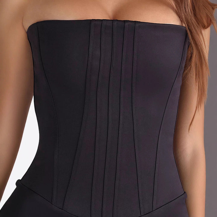Damen figurbetontes Minikleid mit Tube-Oberteil und Korsett-Design Drune