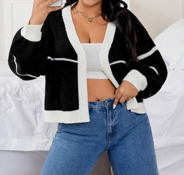 Damen Grobstrickjacke mit weit geschnittenen Ärmeln und auffälligem Design Drune