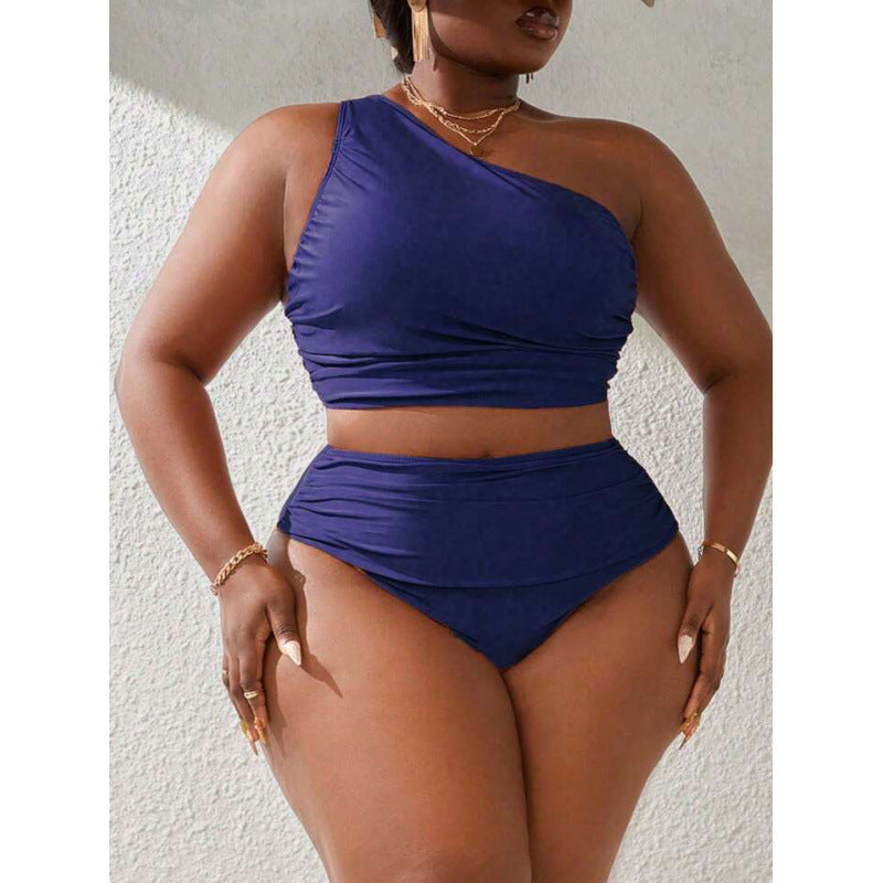 Damen Einseitiger Bikini-Set mit modischem Wickeldetail und hohem Bund Drune