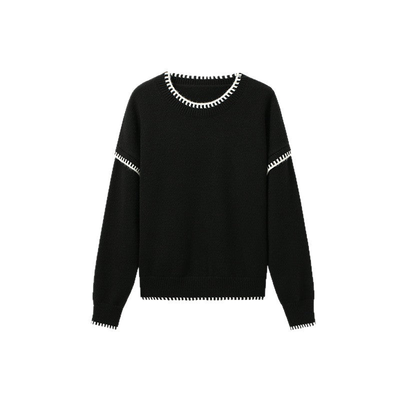 Damen kuscheliger Pullover mit strukturiertem Saum und modernen Akzenten Drune