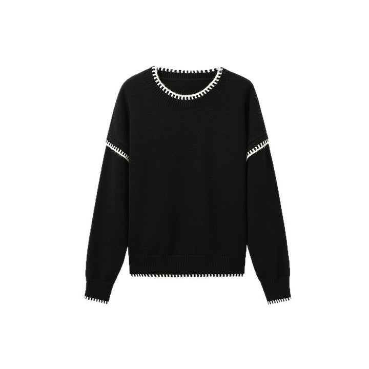 Damen kuscheliger Pullover mit strukturiertem Saum und modernen Akzenten Drune