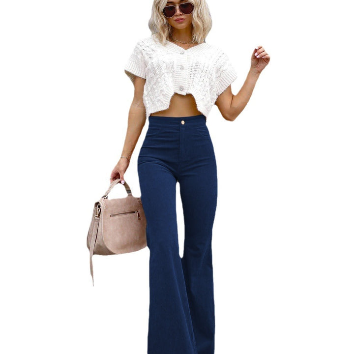Damen Flared Jeans mit hohem Bund und strukturiertem Design Drune