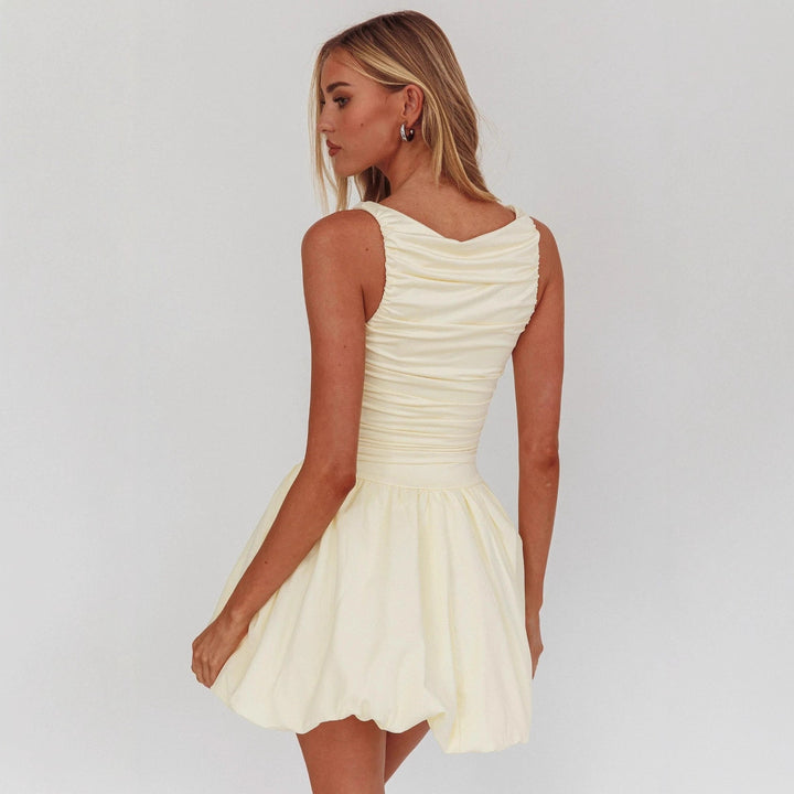 Damen Elegant eingeräumtes Cocktailkleid mit voluminösem Rock Drune