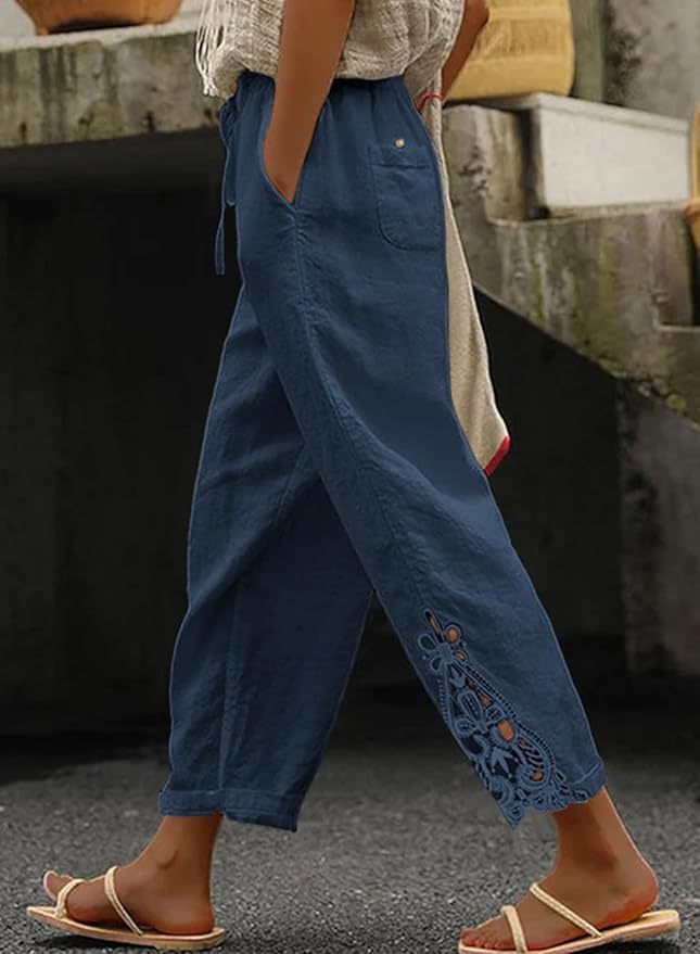 Damen Freizeithose mit aufwendigen Stickereien Drune