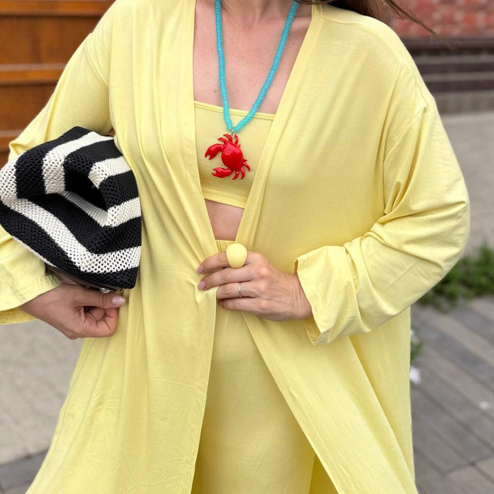 Damen gemütliches Lounge-Set mit offener Jacke Drune
