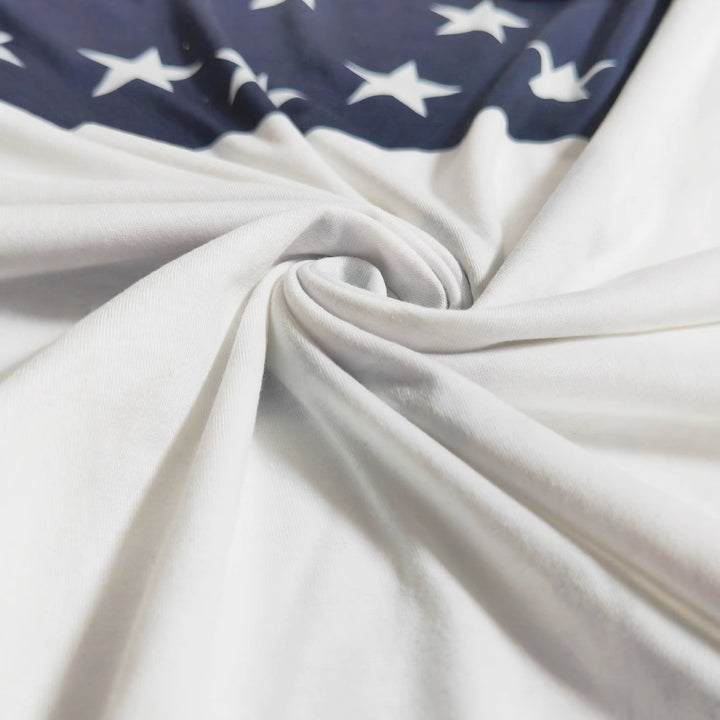 Damen Sweatshirt mit amerikanischem Flaggenmotiv und Sternen Drune