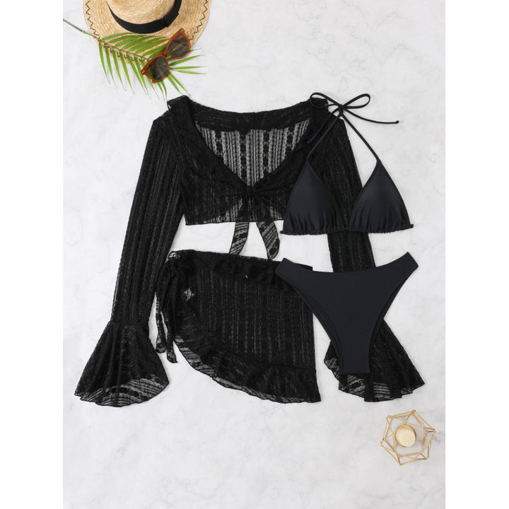 Damen Bikini-Set mit schickem Überwurf und verstellbaren Trägern Drune