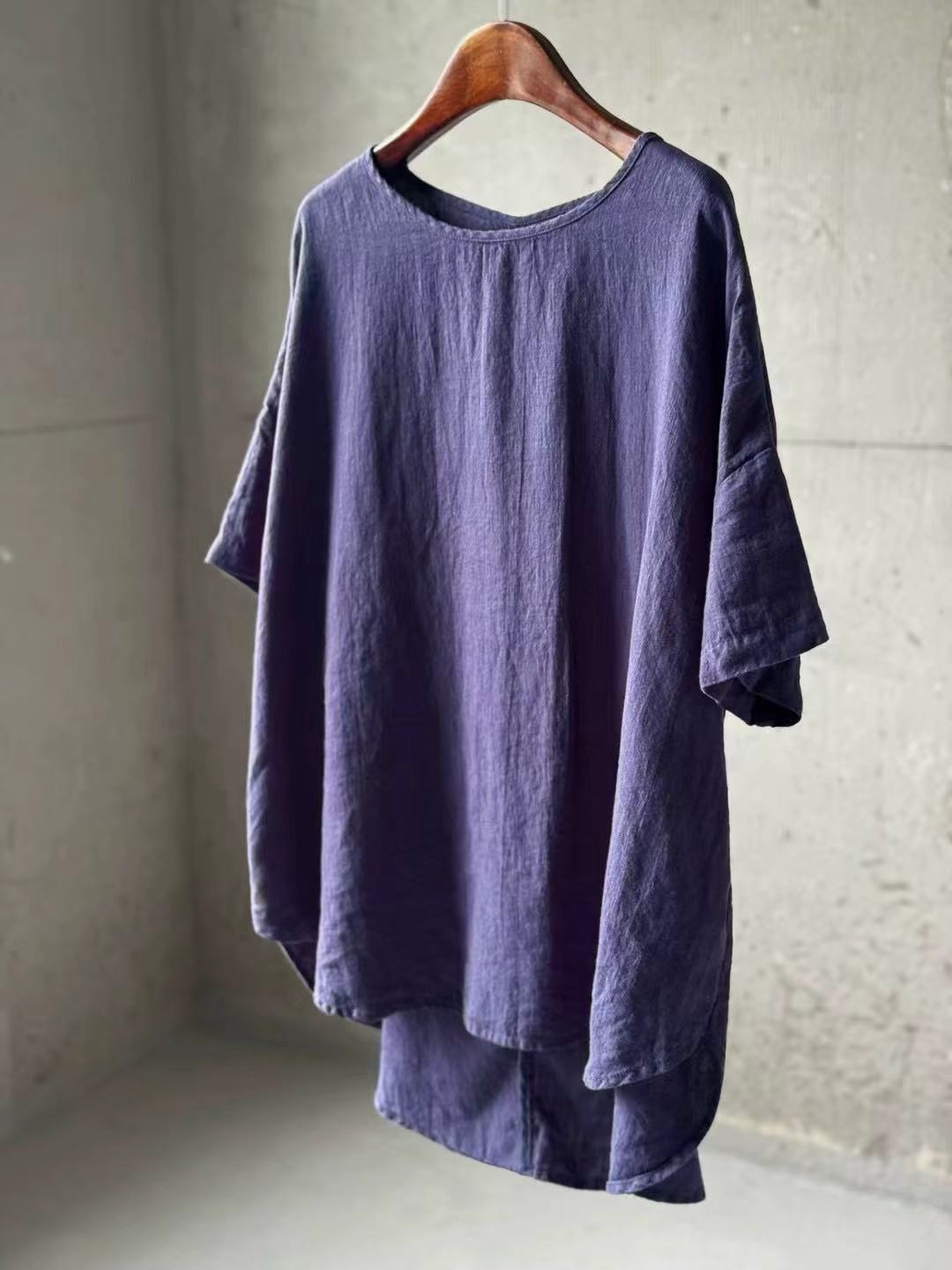 Damen Relaxed Fit Leinen T-Shirt Drune