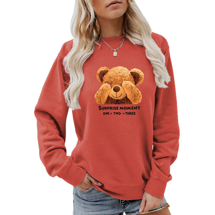 Damen Freizeitpullover mit süßem Bärenmotiv Drune