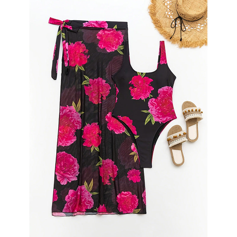 Damen Badeanzug-Set mit elegantem Wickelrock Drune