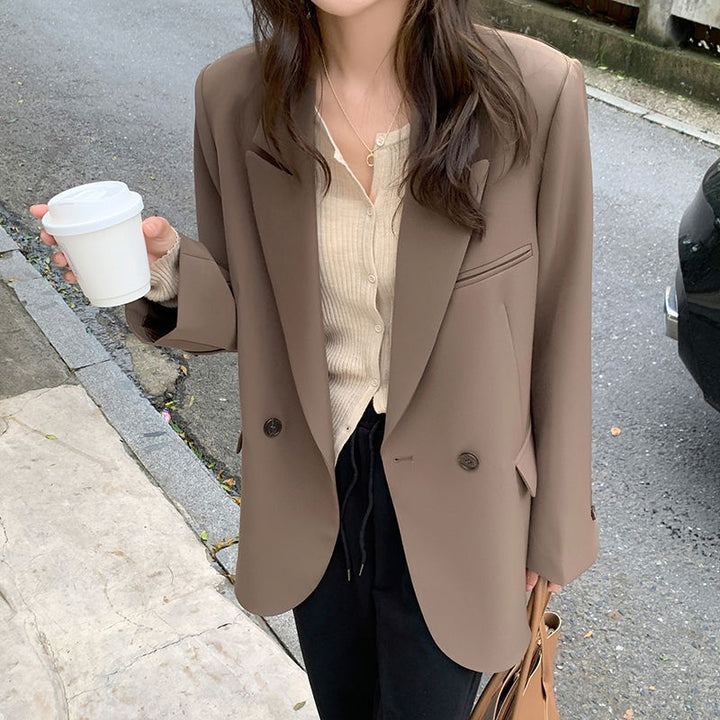 Damen oversize Blazer mit strukturiertem Stoff Drune