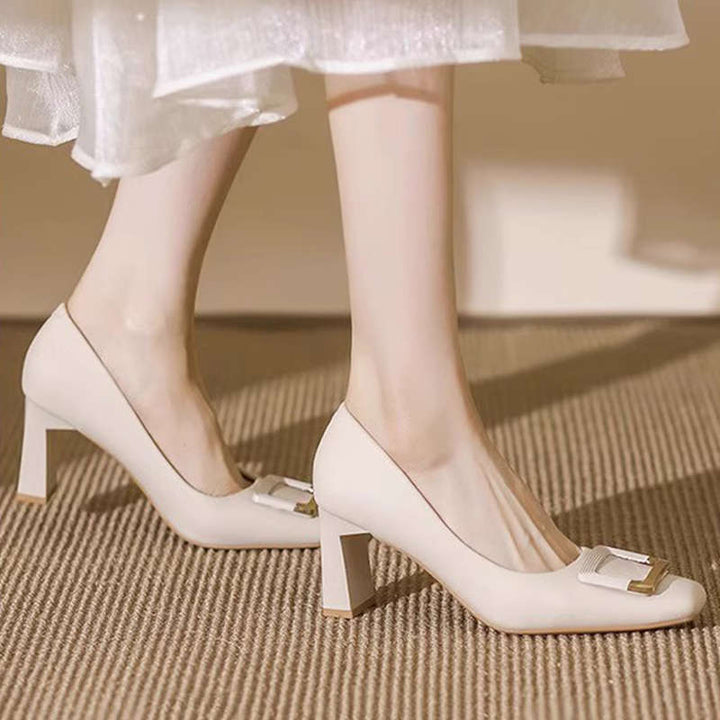 Damen Elegante und komfortable Pumps mit modischer Schnallenverzierung Drune