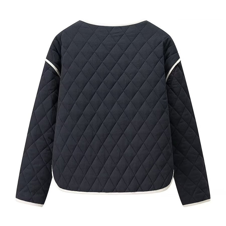 Damen gesteppte Jacke mit eleganter Knopfverschluss Drune