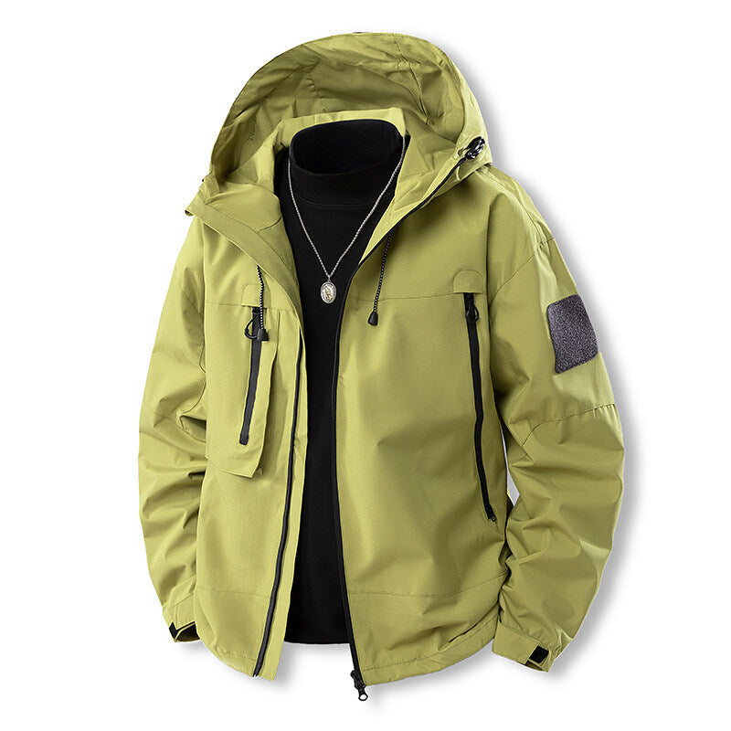Herren wasserfeste Multifunktionsjacke mit Kapuze und praktischen Taschen Drune