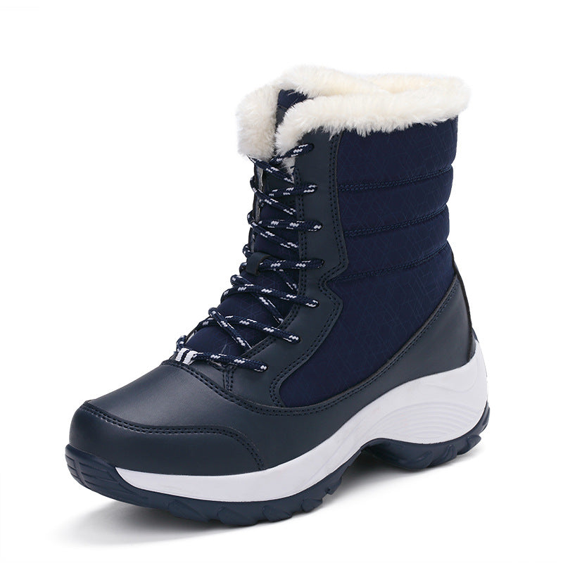 Damen Warme Winterstiefel mit Fleece-Futter und rutschfester Sohle Drune