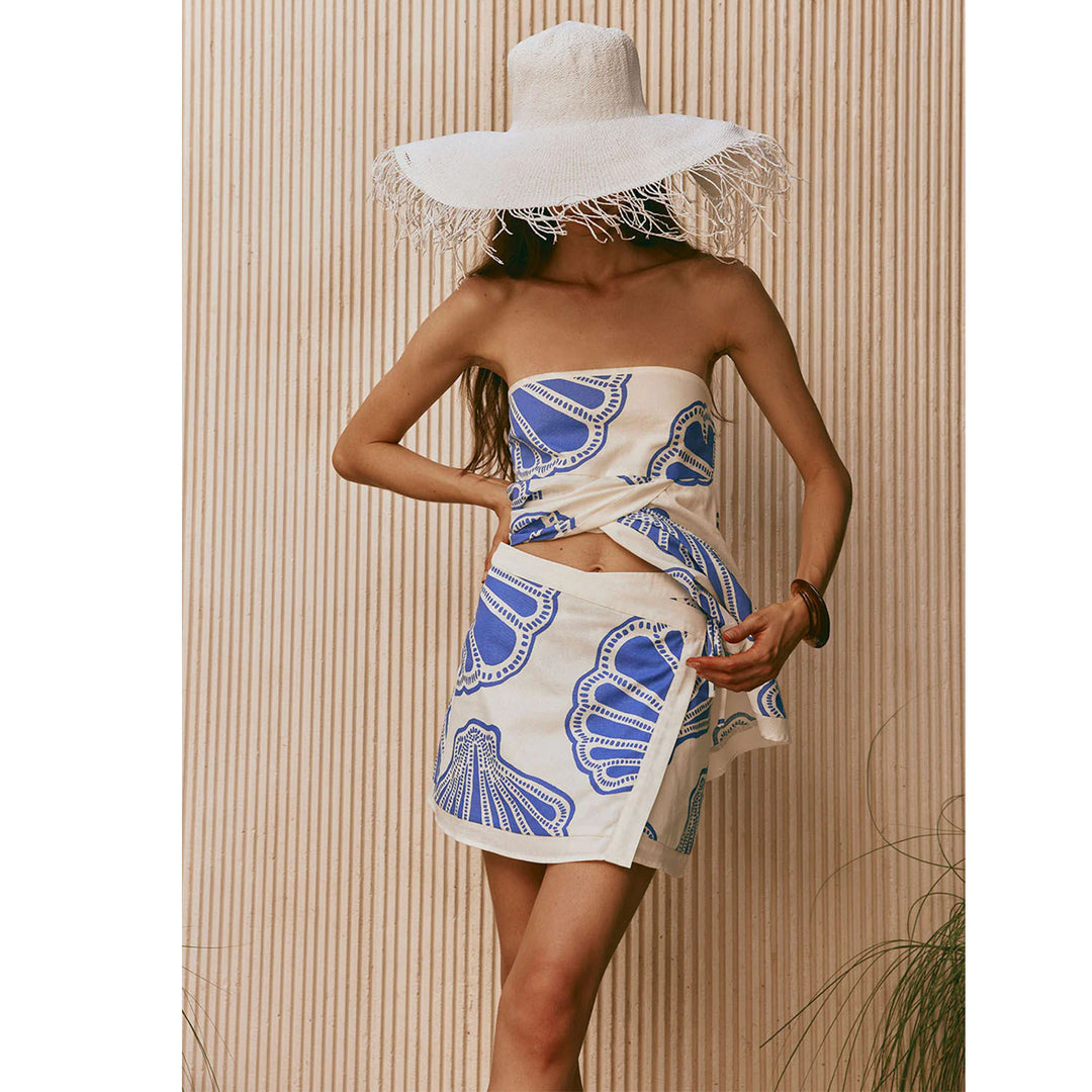 Damen Strandkleid mit maritimen Muschel-Muster Drune