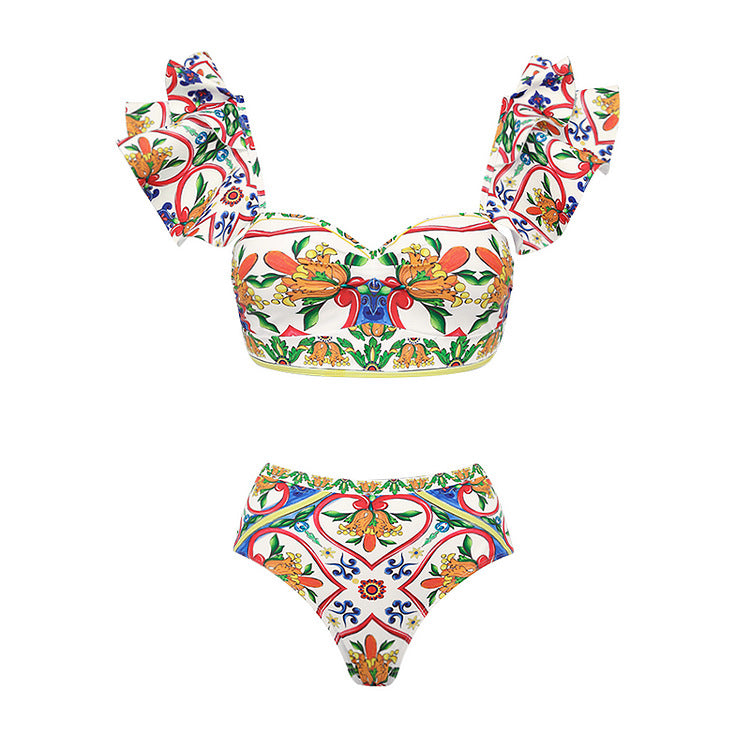 Damen Bikini-Top und Wickelrock Set Drune