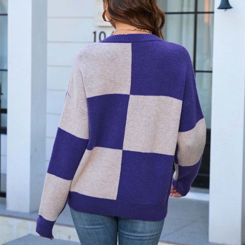 Drune | Kariert Strickpullover Acryl Komfortabel, Modern