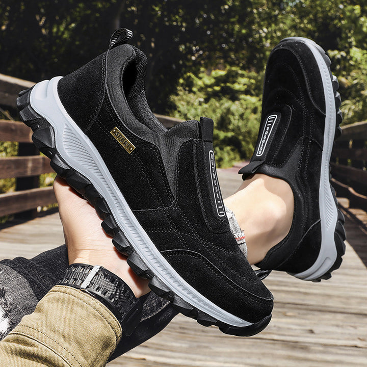 Herren  slip-on Freizeitsneaker mit Wildlederoptik, elastischem Einstieg und griffiger Profilsohle Drune