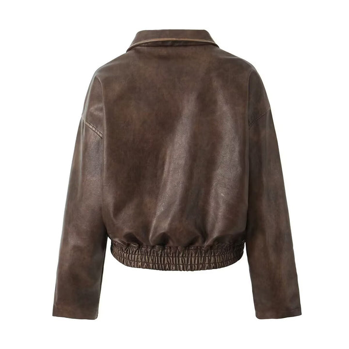 Damen Lederjacke mit modernem Schnitt und praktischen Reißverschlusstaschen Drune